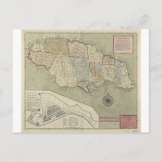 Postale Carte de la Jamaïque (1771) (Devant)