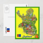 Postale Carte de la Laponie (Devant / Derrière)