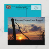 Postale Carte de la ligne de clôture Kansas (Devant / Derrière)