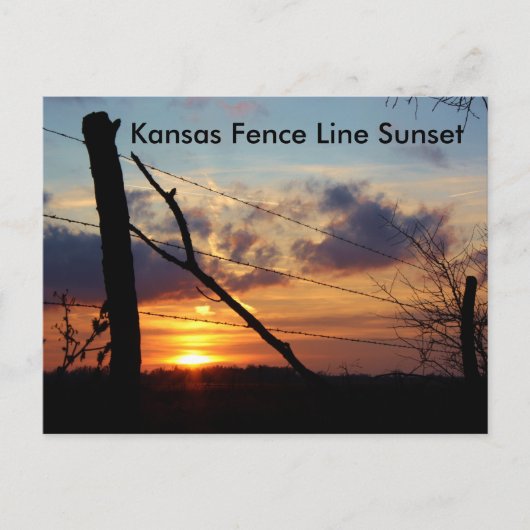 Postale Carte de la ligne de clôture Kansas (Devant)