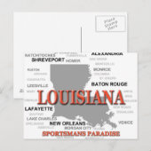 Postale Carte de la Louisiane State Pride Silhouette (Devant / Derrière)