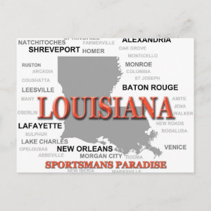 Postale Carte de la Louisiane State Pride Silhouette