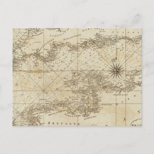 Postale Carte de la Manche britannique (Devant)