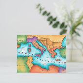 Postale Carte de la mer Méditerranée (Debout devant)