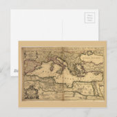 Postale Carte de la mer Méditerranée (1685) (Devant / Derrière)