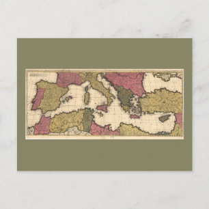 Postale Carte de la mer Méditerranée (1695)
