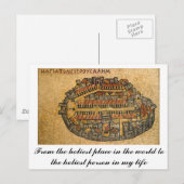 Postale Carte De La Mosaïque De Madaba De Jérusalem (Devant / Derrière)