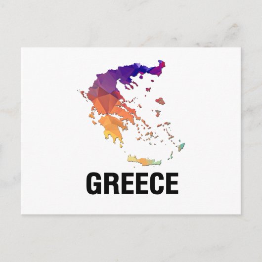 Postale Carte de la Mosaïque de Polygone de Grèce (Devant)