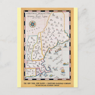 Postale Carte de la Nouvelle-Angleterre vintage Voyages d'