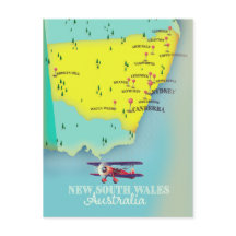 Carte de la Nouvelle-Galles du Sud en Australie