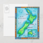 Postale Carte de la Nouvelle-Zélande (Devant / Derrière)