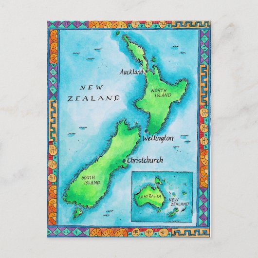 Postale Carte de la Nouvelle-Zélande (Devant)