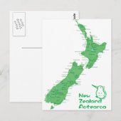 Postale Carte de la Nouvelle-Zélande (Devant / Derrière)