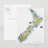 Postale Carte de la Nouvelle-Zélande (Devant / Derrière)