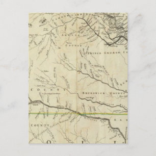 Postale Carte de la partie la plus habitée de Virginie