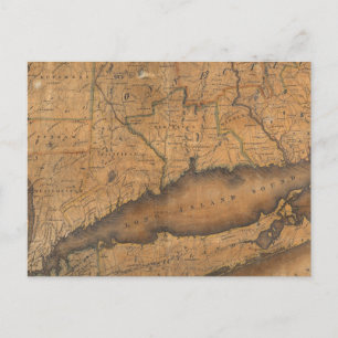 Postale Carte de la partie sud de l'État de New York