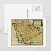 Postale Carte de la péninsule arabe du Moyen-Orient (Devant / Derrière)