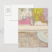 Postale Carte de la péninsule des Balkans et de Constantin (Devant / Derrière)