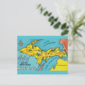 Postale Carte de la péninsule du Michigan 16x24 (Debout devant)
