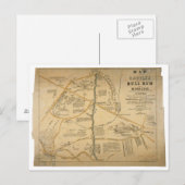 Postale Carte de la première bataille de Bull Run de guerr (Devant / Derrière)