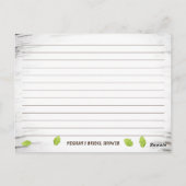 Postale Carte de la recette de la douche nuptiale rustique (Dos)