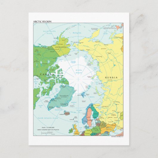 Postale Carte de la région arctique (Devant)