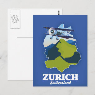 Postale Carte de la région de Zurich Suisse