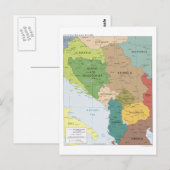 Postale Carte de la région des Balkans centraux (Devant / Derrière)
