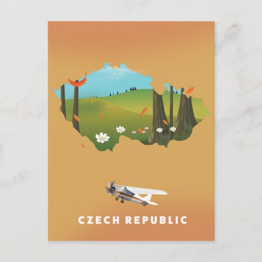 Postale Carte de la République tchèque, affiche illustrée. (Devant)