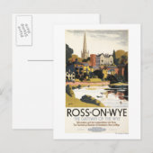 Postale Carte de la rivière Town British Railways (Devant / Derrière)