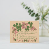 Postale Carte de la Saint-Patrick avec plante de trèfle vi (Debout devant)
