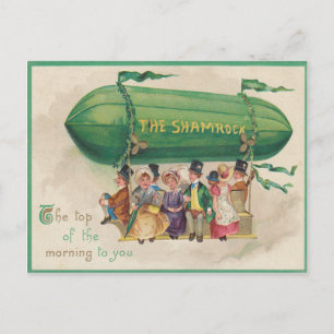 Postale Carte de la Saint-Patrick avec trèfle vintage flot