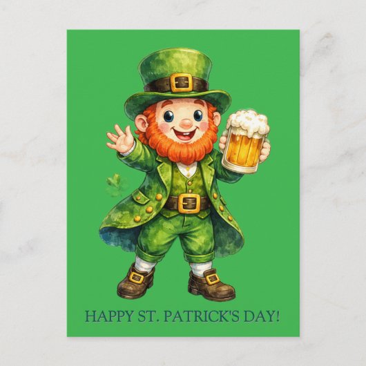 Postale Carte de la Saint-Patrick chanceuse de dessin anim (Devant)