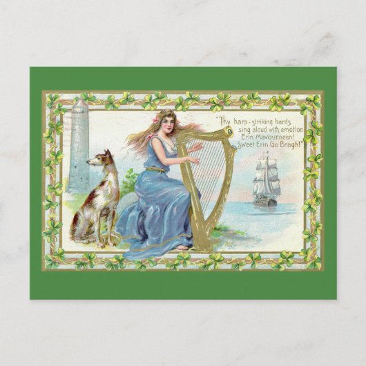 Postale Carte de la Saint-Patrick Erin Mavourneen (Devant)