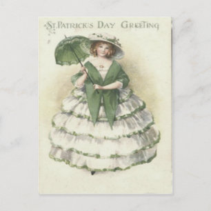 Postale Carte de la Saint-Patrick pour femme de style vict