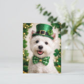 Postale Carte de la Saint-Patrick pour West Highland White (Debout devant)