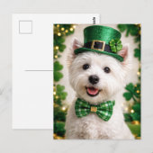 Postale Carte de la Saint-Patrick pour West Highland White (Devant / Derrière)