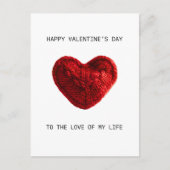 Postale CARTE DE LA SAINT-VALENTIN à l'amour de ma vie (Devant)