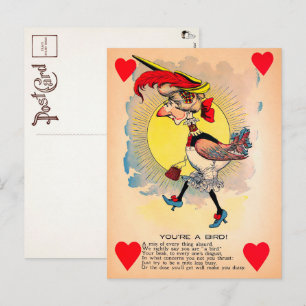 Postale Carte de la Saint-Valentin au vinaigre d'oiseau ré
