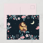Postale Carte de la Saint-Valentin avec des hiboux mignons (Devant / Derrière)
