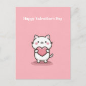 Postale Carte de la Saint-Valentin avec un chat Kawaii mig (Devant)