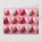 Postale Carte de la Saint-Valentin Cœurs de Chocolat Rose (Devant)