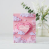 Postale Carte de la Saint-Valentin découpée en forme de cœ (Debout devant)
