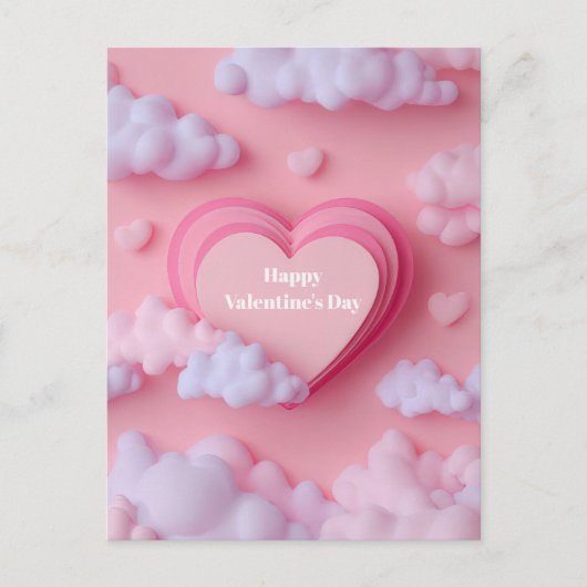 Postale Carte de la Saint-Valentin découpée en forme de cœ (Devant)