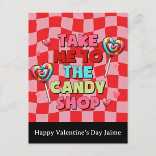 Postale Carte de la Saint-Valentin drôle avec bonbons