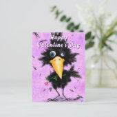 Postale Carte de la Saint-Valentin drôle d'oiseau (Debout devant)