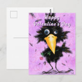 Postale Carte de la Saint-Valentin drôle d'oiseau (Devant / Derrière)