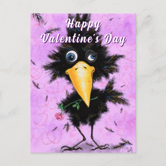 Postale Carte de la Saint-Valentin drôle d'oiseau (Devant)