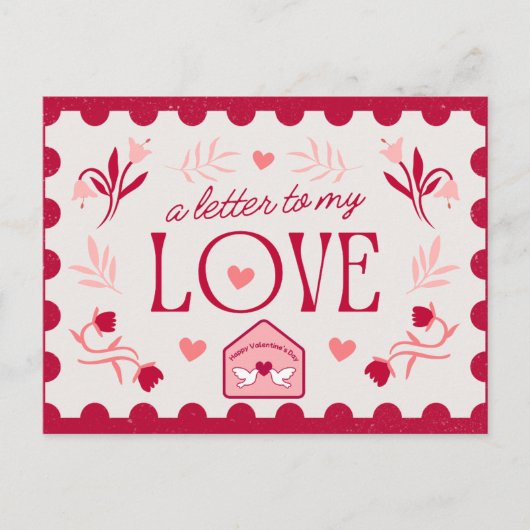 Postale Carte de la Saint-Valentin élégante avec message d (Devant)
