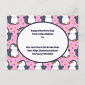 Postale Carte de la Saint-Valentin en classe pour enfants (Dos)